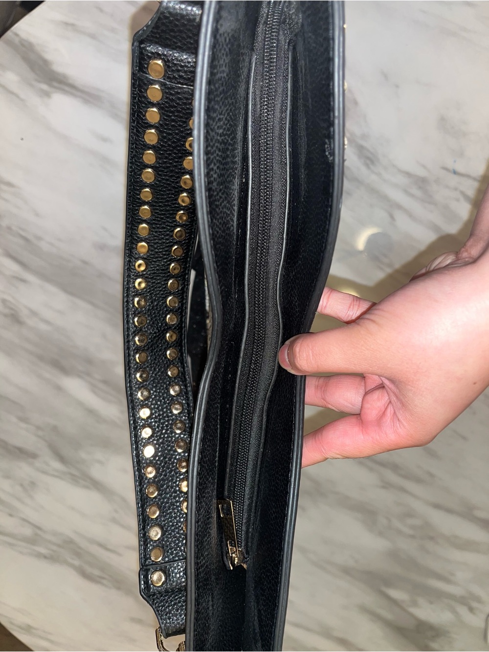 Black & White Rose Studded Corset-Style Shoulder Bag - Picture 9 of 13